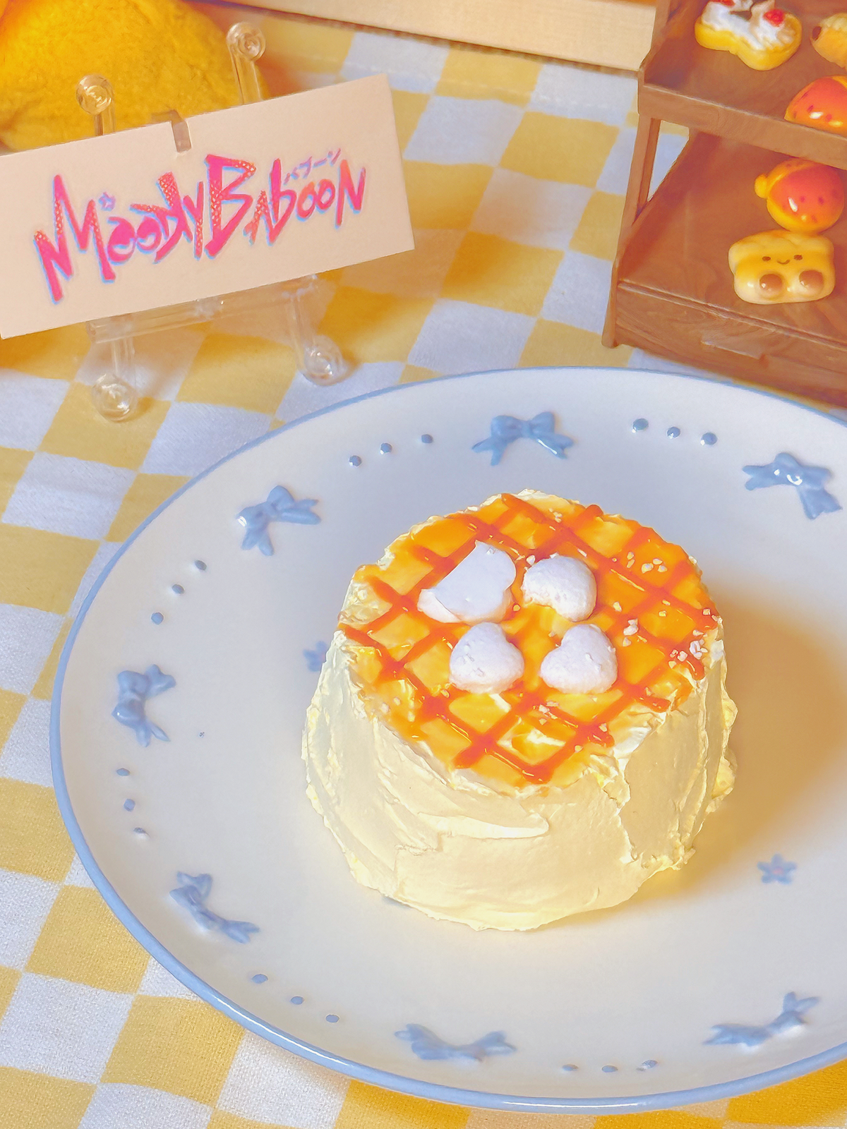 Fluffy Japanese Cake squishy, handmade soft butter silicone fidget toy